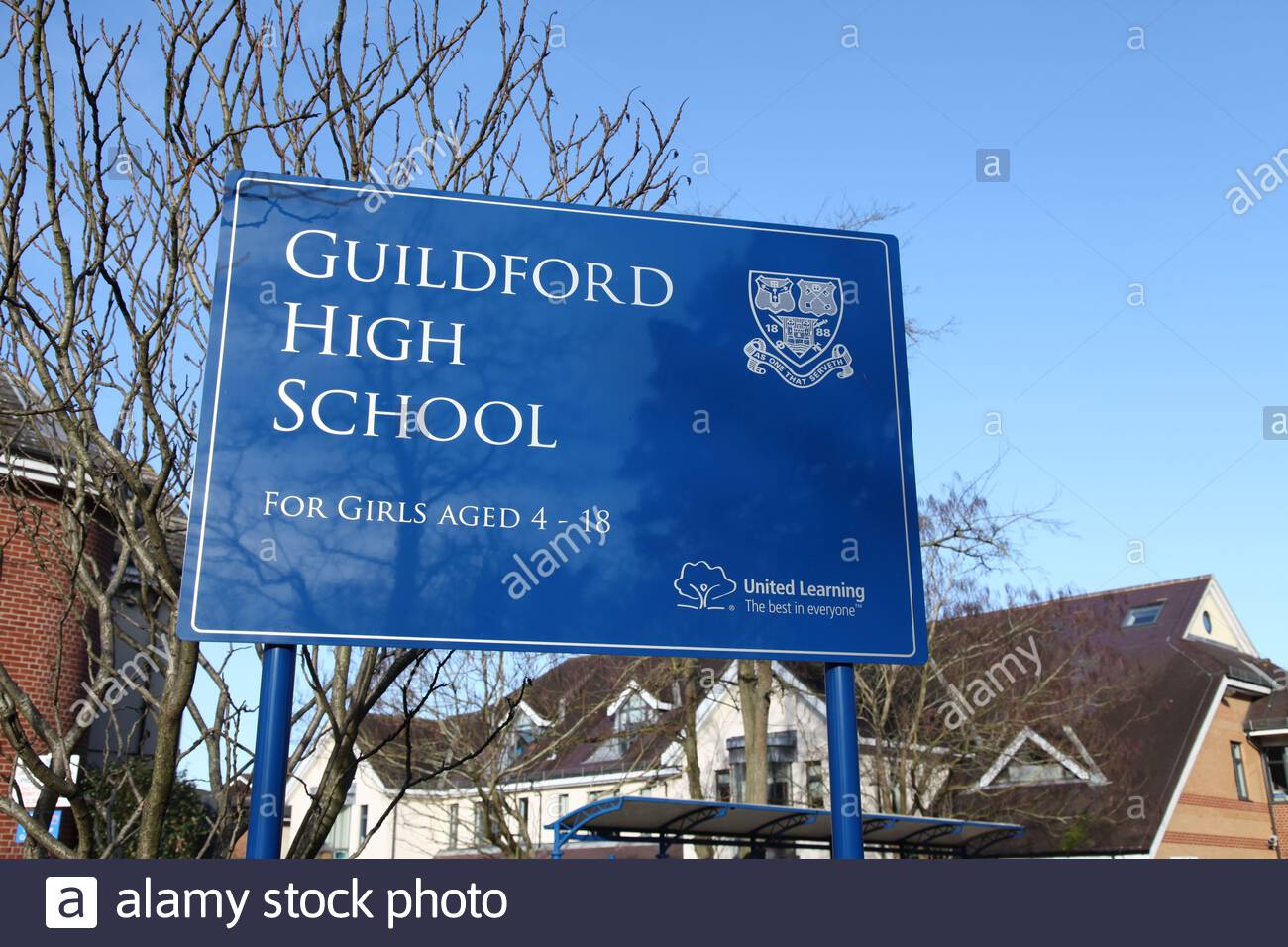 guildford-high-school-for-girls-signage-guildford-surrey-u-january-2020-2AP00RA